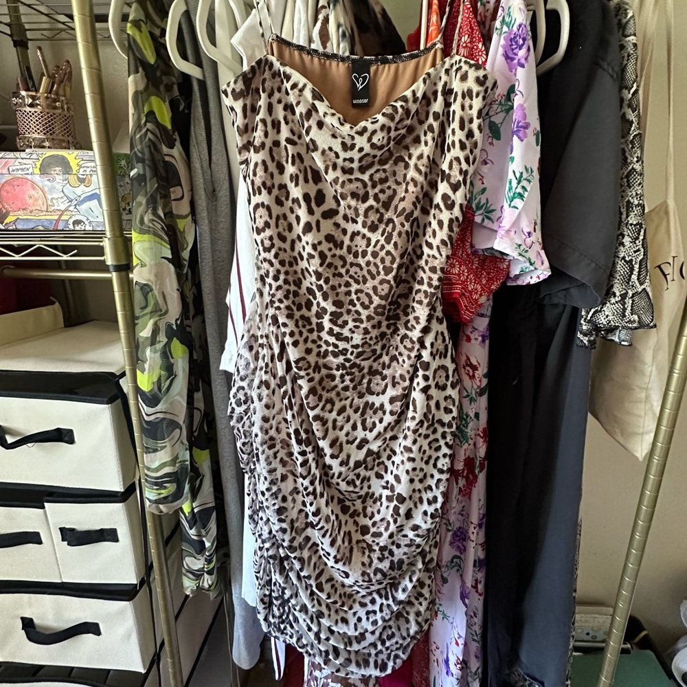 Windsor leopard maxi mini dress